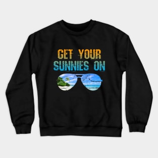 Get your sunnies on - A sunglasses and beach holiday inspired design Crewneck Sweatshirt